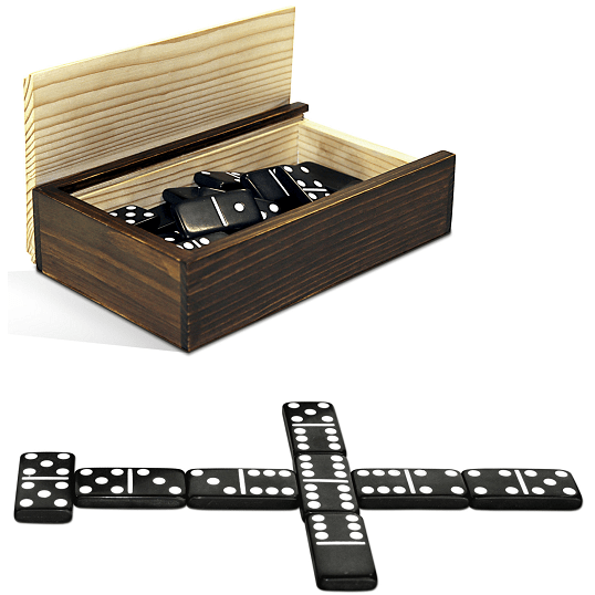 Dominoes in Wood Box (WE37)