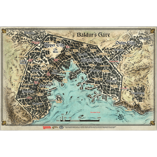 D&D: Game Mat - Baldur's Gate Map