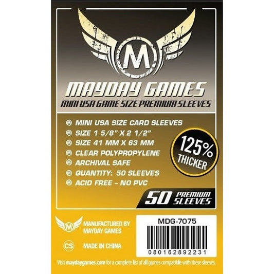 Mayday Games Premium Mini USA Card Sleeve 41 mm x 63 mm 50ct