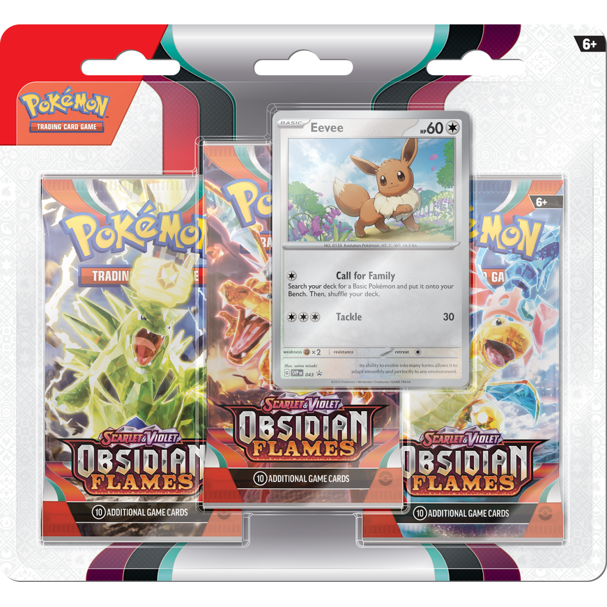 Pokemon Blister 3 Pack - Obsidian Flames - Eevee