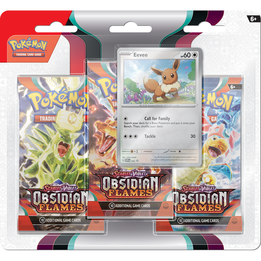 Pokemon Blister 3 Pack - Obsidian Flames - Eevee