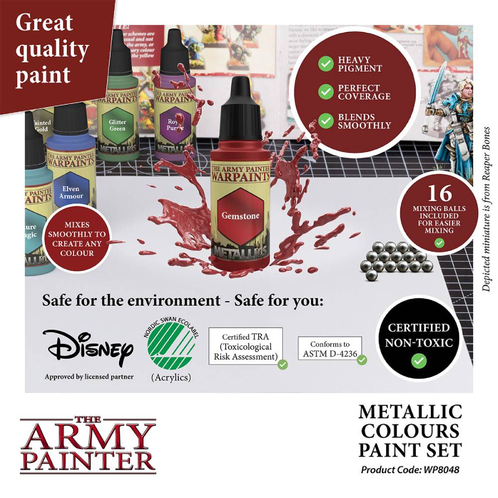 Army Painter Warpaints Metallics Colours Paint Set ( WP8048 )