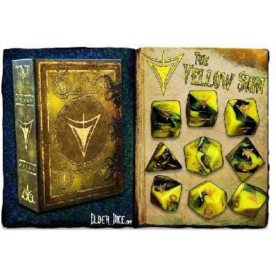 Elder Dice - 9 Polyhedral Dice Set The Yellow Sign of Hastur ( EDP-Y01 )