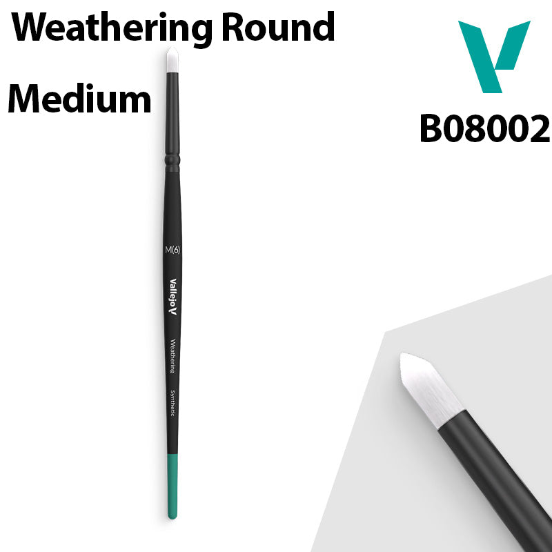 Vallejo Brush - Medium Round Weathering Brush (B08002)