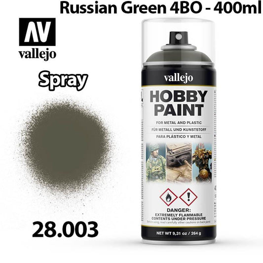 Vallejo Hobby Spray Paint - Russian Green 4BO 400ml - Val28003