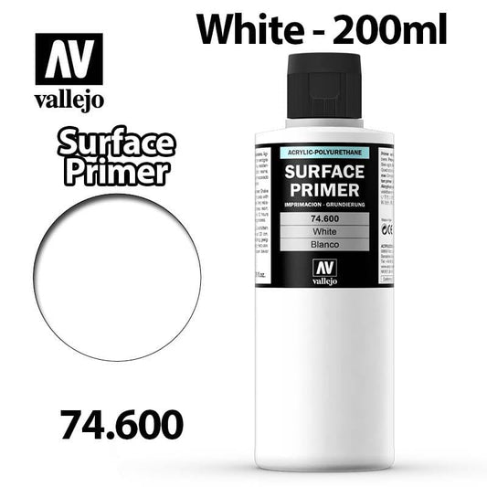 Vallejo Surface Primer - White 200ml - Val74600