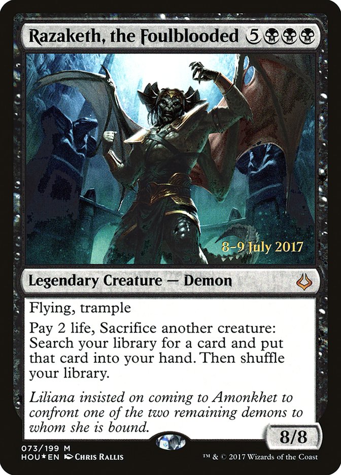 Razaketh, the Foulblooded  [Hour of Devastation Prerelease Promos]