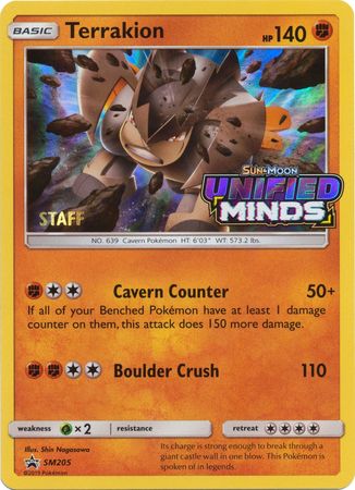 Terrakion (SM205) (Staff Prerelease Promo) [Sun & Moon: Black Star Promos]