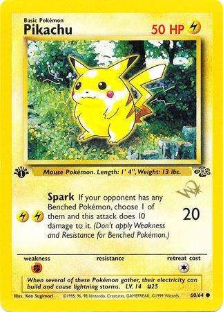 Pikachu (60/64) (W Stamped Promo) [Jungle 1st Edition]