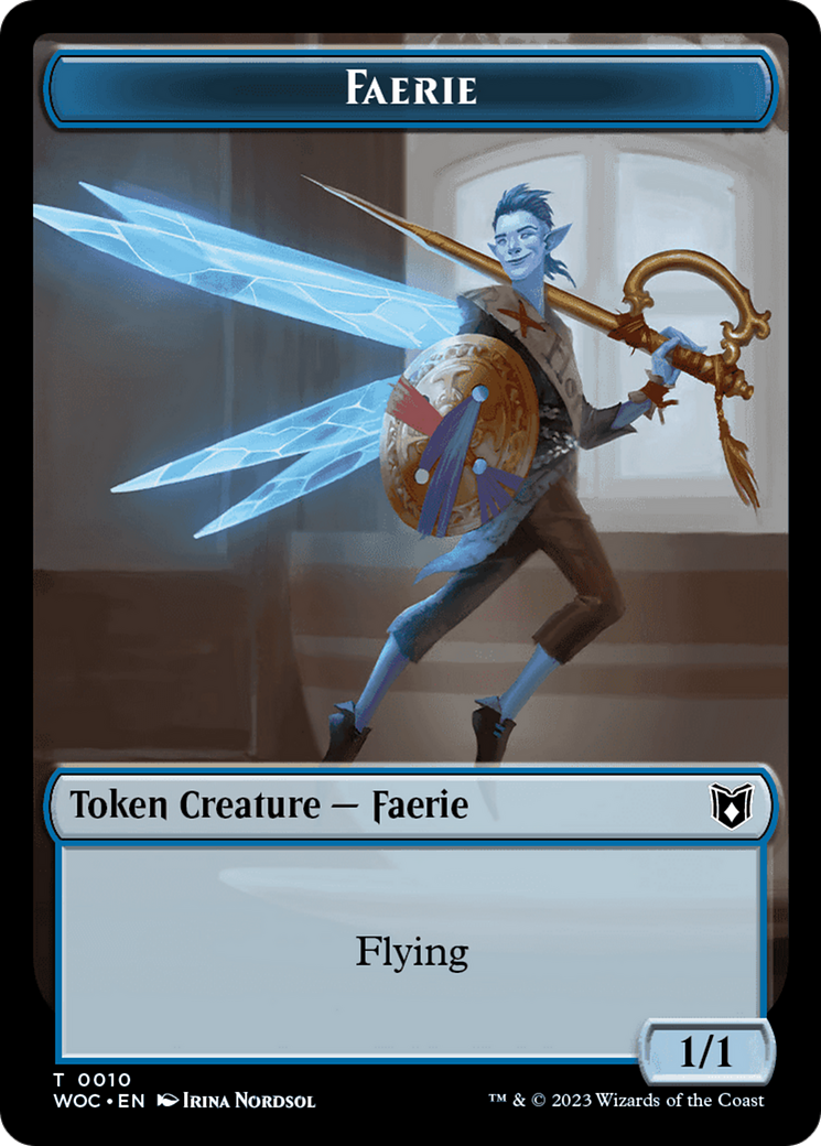 Faerie // Human Double-Sided Token [Wilds of Eldraine Commander Tokens]