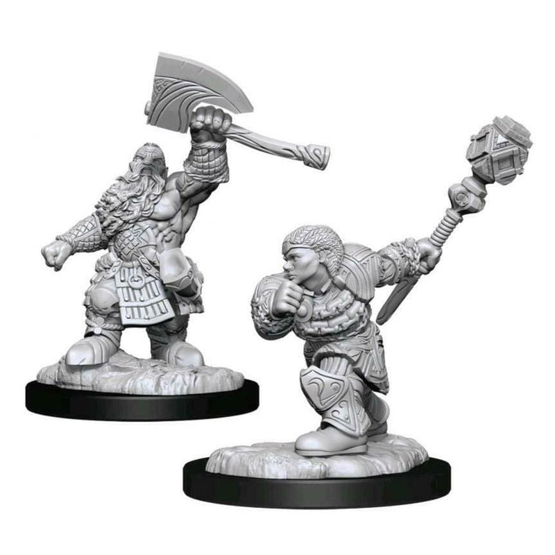 MTG Unpainted Minis - Dwarf Fighter & Cleric ( 90276 )