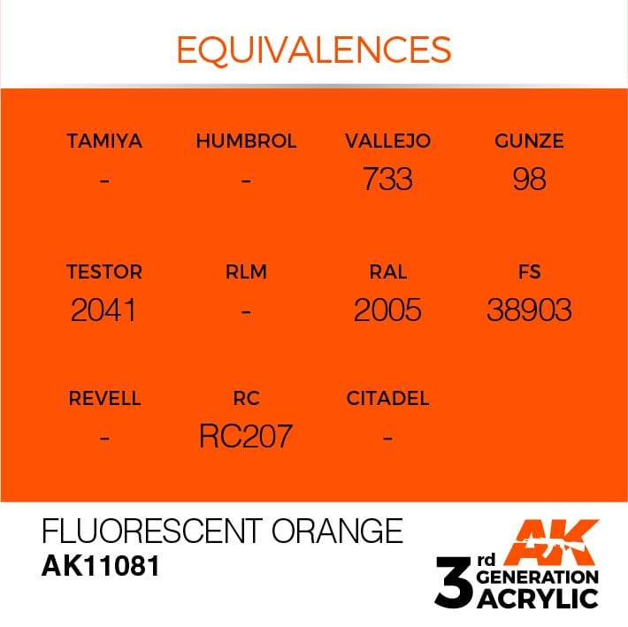 AK Acrylic 3G - Fluorescent Orange ( AK11081 )