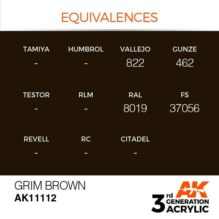 AK Acrylic 3G - Grim Brown ( AK11112 )