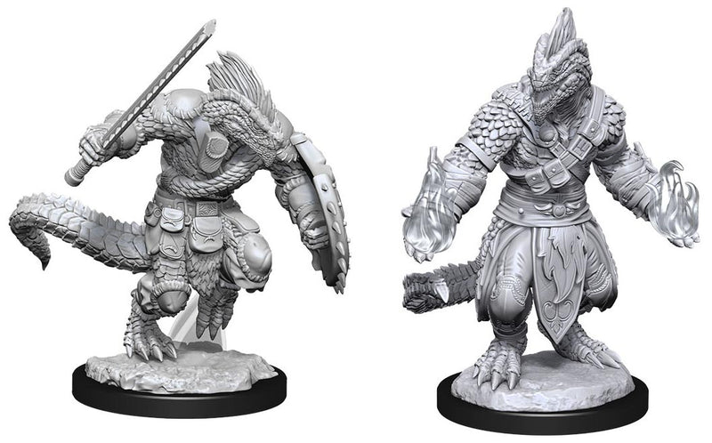 D&D Unpainted Minis - Lizardfolk Barbarian & Lizardfolk Cleric ( 90308 )