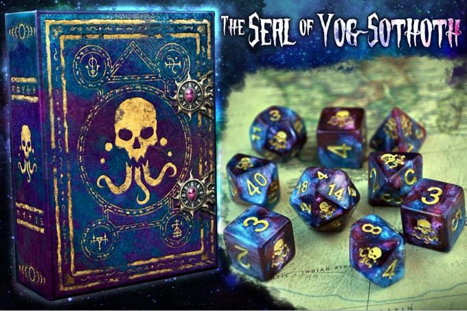 Elder Dice - 9 Polyhedral Dice Set Seal of Yog-Sothoth - Nebula