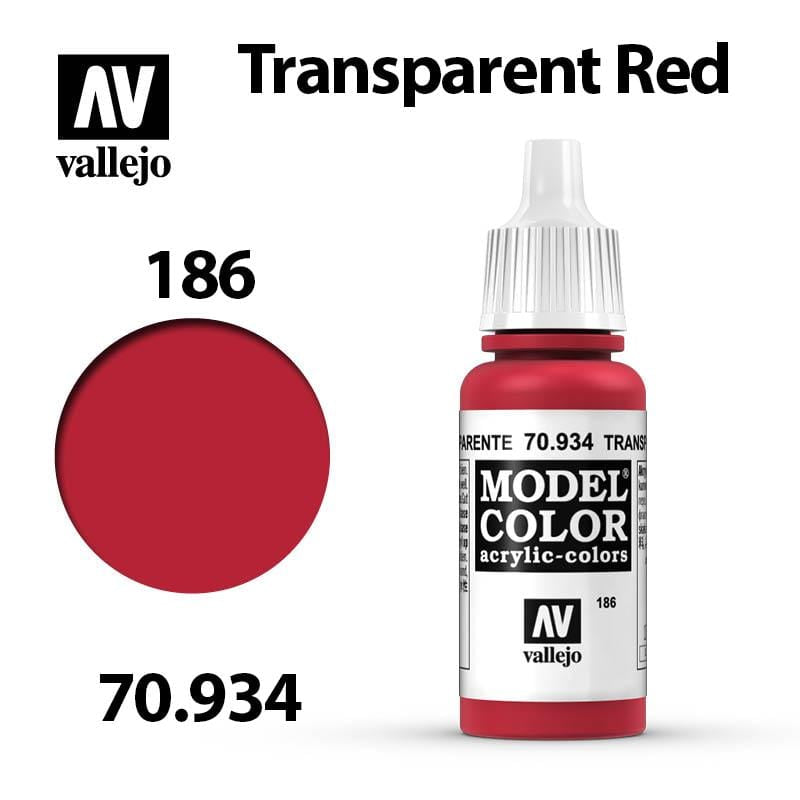 Vallejo Model Color - Transparent Red 17ml - Val70934 (186)