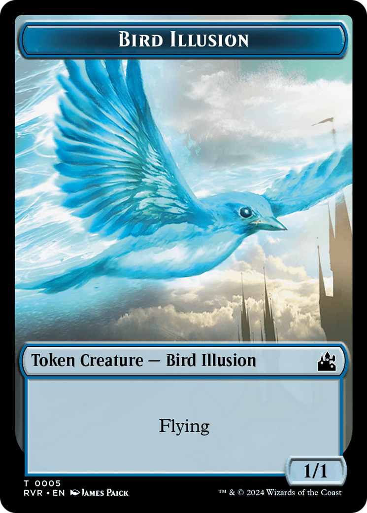 Spirit (0018) // Bird Illusion Double-Sided Token [Ravnica Remastered Tokens]