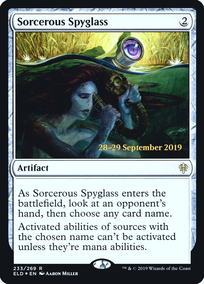 Sorcerous Spyglass  [Throne of Eldraine Prerelease Promos]