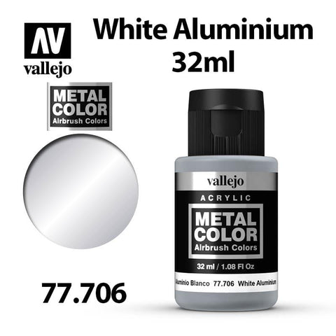 Vallejo Acrylics Metal Color - White Aluminium 32ml - SnM Stuff